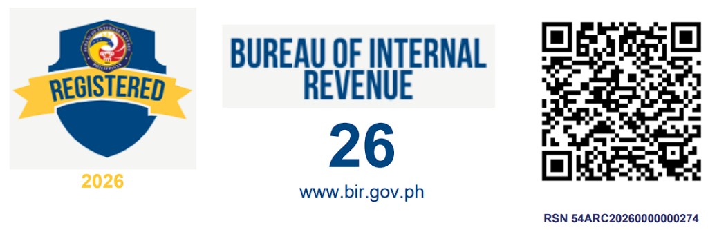 Bureau of Internal Revenue Registration Seal Badge 2026, RSN 54ARC202600000000274